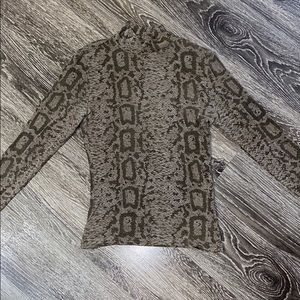 Snake Print Turtle Neck